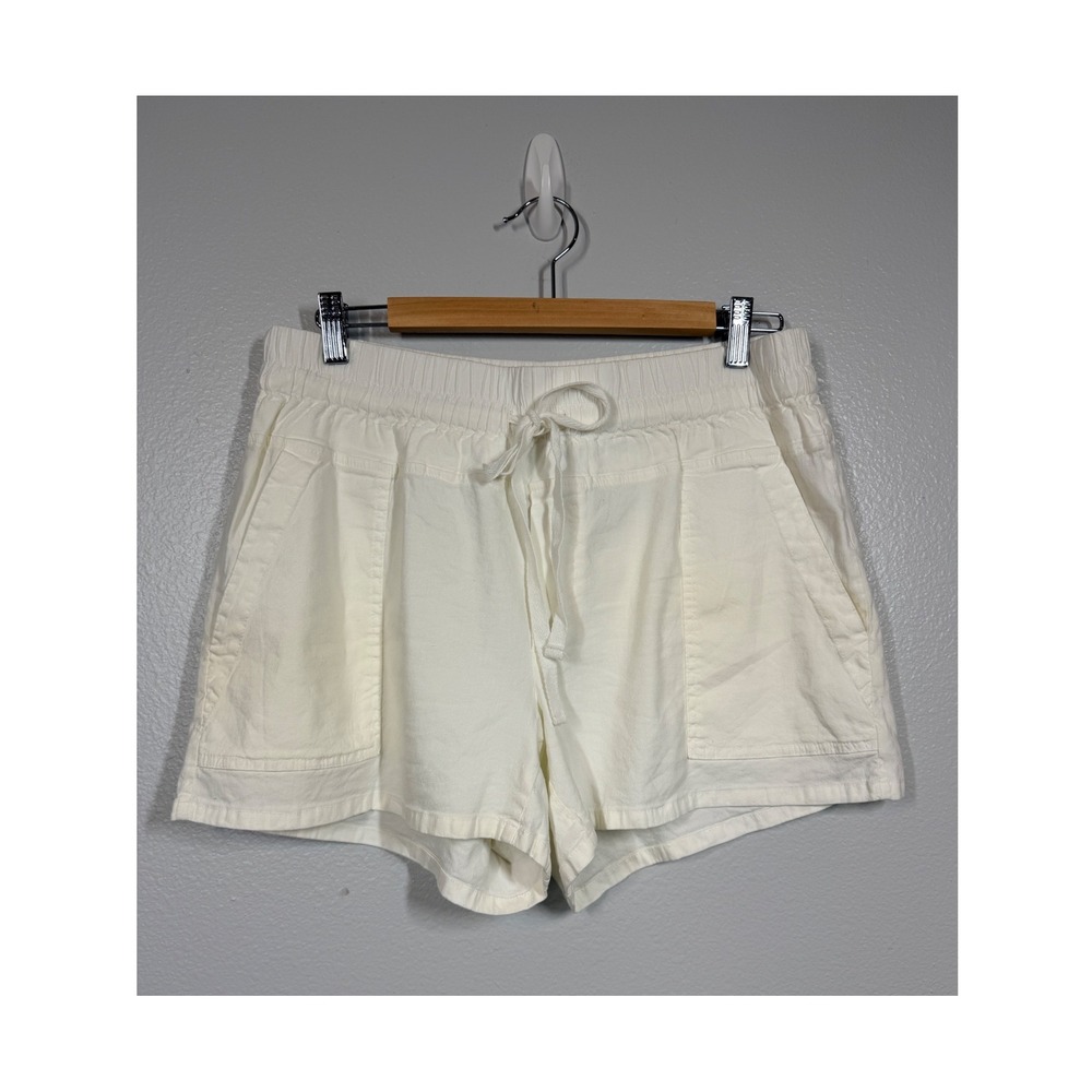 KUT from the Kloth Shorts Womens L White Linen‎ Blend Pockets Beach Minimalist